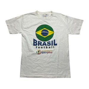Vintage Y2K Fiba World Cup Korea Japan Brazil T Shirt 2002 Size S